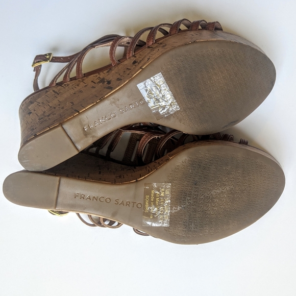 Franco Sarto Cork Wedge Platform Sandals - Picture 3 of 3